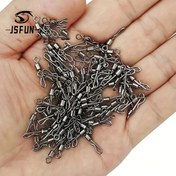 Resim JSFUN 50 Adet Olta Dönüşlü Kilit, Taze ve Tuzlu Su için Q-Şekil Dönüşlü Bağlantı, Evrensel Olta Aksesuarları, Yüksek Dayanıklılık Demir Malzeme Dönüşlü 