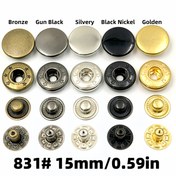 Resim 100 Paket 15mm Metal Snap Hızlı Bağlantılar, Çeşitli Renkler, Dayanıklı Bakır Malzeme, DIY El Sanatları, Giyim, Ceketler, Kotlar, Çantalar - 25 Set 
