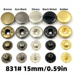 Resim 100 Paket 15mm Metal Snap Hızlı Bağlantılar, Çeşitli Renkler, Dayanıklı Bakır Malzeme, DIY El Sanatları, Giyim, Ceketler, Kotlar, Çantalar - 25 Set 