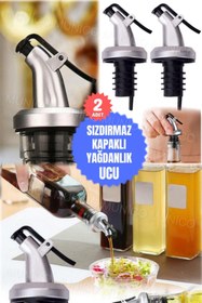Resim Munico 2 Adet Ideal Sıkı Kapaklı Şişe Tıpası Pratik Sızdırmaz Yağdanlık Tıpası – Zeytinyağı ve Likör Şişe 