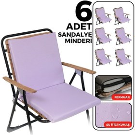Resim Xpermate 6'lı Arkalıklı Sandalye Minderi Fermuarlı 40x40 Lila 