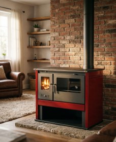 Resim Goldfire Nova 11,5kW Odunluk ve Fırınlı Çelik Kuzine Soba 