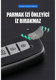 Resim Hyundai Ix35 I30 Tucson Elentra Kia Rio Sportage Sorento Deri Görünüm Tpu Anahtar Kılıfı Kırmızı 