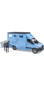 Resim Bruder Mercedes Benz Sprinter At Nakil Aracı ve Siyah At BR02674 