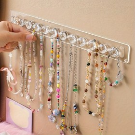 Resim Duvara Monte Edilebilen 12 Elmas Kristal Kancalı Akrilik Kolye Askısı – Kolyeler, Bilezikler ve Aksesuarlar için Çok Yönlü Mücevher Düzenleyici 