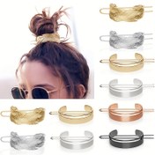Resim AYLHFO Vintage Minimalist Alaşımlı Metal Tüy Tokası, Geometrik Oval Düz Renkli Moda Saç Çubuğu Kadınlar için, Tek Parça Saç Aksesuarı 