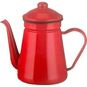 Resim PremiumPort Emaye Kahve Demliği 1,5 Litre - Büyük Kırmızı Renkli 