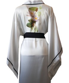 Resim BEYAZ YARASA KOL SİYAH BİYELİ KİMONO - L / Mini Boy (95 cm) 