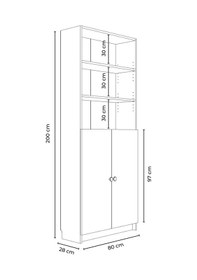 Resim Bili Kitaplık 5 Raflı 2 Kapaklı Çok Amaçlı Ofis Salon Kitap Dosya Rafı Meşe Meşe 