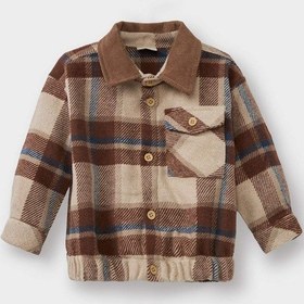 Resim Defacto Erkek Bebek Kareli Flanel Uzun Kollu Gömlek F7642a525wnbg286 Bej 