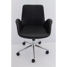 Resim Bintaş Mobilya Hava Siyah Deri Ofis Sekreter Çalışma Sandalyesi 