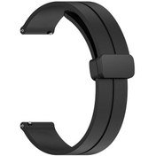 Resim Forzacase Kospet Tank M2 M3 T2 T3 İle Uyumlu Manyetik Tokalı Silikon Kordon Kayış - Fc144 Siyah 