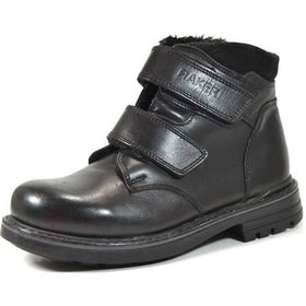 Resim Raker Hakiki Deri Siyah Cırtlı Erkek Çocuk Bot 26-35 Siyah 
