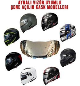 Resim NCR Çene Açılır Kask Aynalı Vizör Camı 158 Standart 
