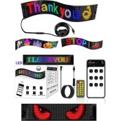 Resim Ensiga 37 cm LED Panel Yazı Yazan Telefon Kontrollü LED Ekran Kamyon Otobüs Iş Yeri Araba Cam Duvar 