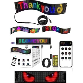 Resim Ensiga 37 cm LED Panel Yazı Yazan Telefon Kontrollü LED Ekran Kamyon Otobüs Iş Yeri Araba Cam Duvar 