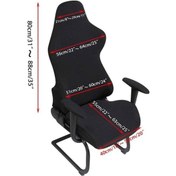 Resim Bosphorusboutique Yarış Uzanmış Streç Slipcover Slipcover Siyah Sandalye Ruffled Oyuncu Oyun Koltuk Koltuğu Koltuğu Kılıfı Deri Bilgisayar Tj Siyah 