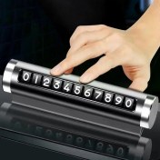 Resim FRY Telefon Numarası Plaka Silindiri Ayarı Renkli Metal Alüminyum Araba Geçici Park Kartı Evrensel Moda Oto Aksesuarları (5358) 