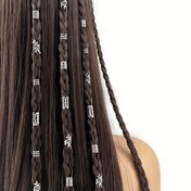 Resim 40 parça/set Karışık Saç Halkaları Seti, Dreadlocks Boncuk Saç Halkaları Klips Kadın Kız Saç Aksesuarları Loc Saç Takıları Örgüler için 