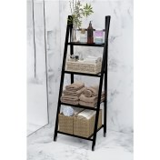 Resim Adım Shops Metal Ayaklı, Mdf Raflı, Siyah Banyo Düzenleyici 140 x 44 x 40 cm 