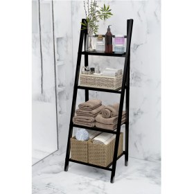 Resim Adım Shops Metal Ayaklı, Mdf Raflı, Siyah Banyo Düzenleyici 140 x 44 x 40 cm 