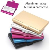 Resim Yaratıcı Kartvizitlik Paslanmaz Çelik Alüminyum Tutucu Metal Kutu Kapağı Kredi Erkekler Kartvizitlik Kart Metal Cüzdan Çok Renkli 