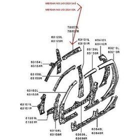 Resim Mitsubishi L200- Pıck Up- 2006-2015 Orta Direk Üst İç Sacı Sağ Sıyah Çıft Kabın Oem No - 