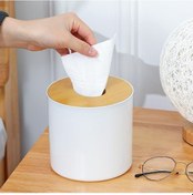 Resim Dairesel Bambu Ve Ahşap Doku Kutusu Yaratıcı Minimalist Oturma Ci 
