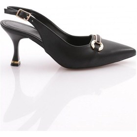 Resim Dgn 24201 Kadin Arkadan Bağlama Topuklu Ayakkabi 24201-2428-R1534 Siyah 