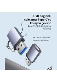Resim Coofbe Jasoz Usb 3.1 To Type-c Dönüstürücü Adaptör Mini Otg 10gbps Veri Aktarım Usb Dönüştürücü 