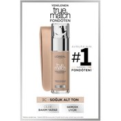 Resim L'Oreal Paris True Match Fondöten 3C3R Rose Beige 30 ML 