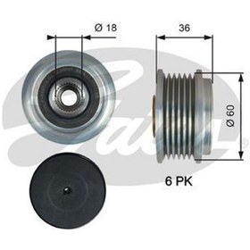 Resim GATES OAP7215 ALTERNATÖR KASNAĞI RULMANLI Toyota Uyumlu AYGO 1.0 14- 108 