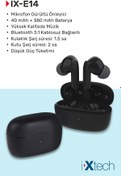 Resim İXTECH Kablosuz Bluetooth Airbuds Siyah 