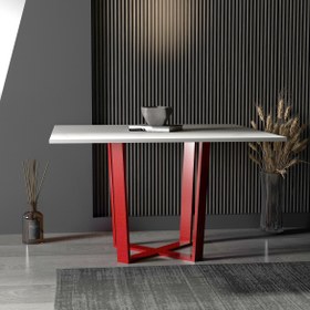 Resim Gramlan Kare Yemek & Toplantı Masası - Kırmızı 