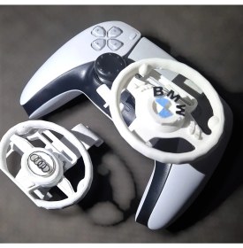 Resim Salıncak Ps5 Mini Direksiyon Çift Kasa+Çift Direksiyon AUDI / BMW BEYAZ (Tam Ölçü ) 