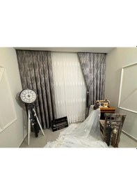 Resim Nivemeshome Pera V-5402 Antrasit 1/3 Sık Pileli Fon Perde Apm Antrasit 