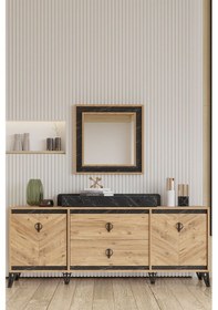 Resim Modalife Avrupa Aynalı 2 Kapaklı 2 Çekmeceli Konsol Atlantik Çam 