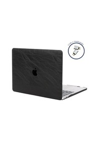 Resim Apple Uyumlu MacBook Air M1 Kılıf 13 İnç Deri Leat Touchıd'li M1 Air A2337 A2179 A1932 İle Siyah 