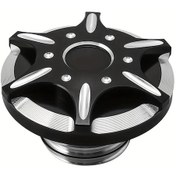 Resim Hightower Harley Davidson Sportster Xl883 1200 X48 Road King Dyna İçin Cnc Benzin Yakıt Deposu Kapağı Siyah 