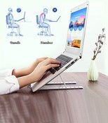 Resim TeknoClass Laptop Notebook Dizüstü Bilgisayar Standı Alüminyum Manyetik Katlanabilir Ayarlı Sogutucu Standı 