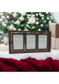 Resim 3 Lü Resim Çerçevesi 3 İla 6 Fotoğraf 360 Derece Döner Fotoğraf Çerçevesi 40 21 Cm Kahverengi 