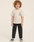 Resim Erkek Bebek Pamuklu Snoopy Baskılı Tshirt-15640 Ekru 