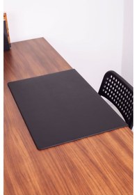 Resim Turgut Office Deri Masa Sümeni Düz Siyah Kenar Korumalı 60 x 40 CM 