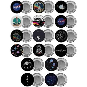 Resim Nasa Uzay Çanta Rozeti Seti 16 Adet En Büyük Boy 5.8cm İğneli Bro 