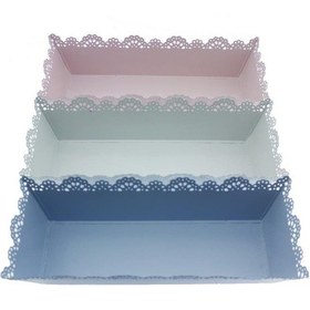 Resim Mutluadim 12X31Cm Metal Tepsi Saksı Dikdörtgen Sepet 