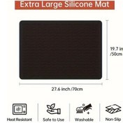 Resim Gaojunshop01 Siyah Ekstra Büyük Seramik Ocak Koruyucu Silikon Mat Isıya Dayanıklı 