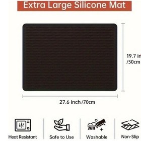 Resim Gaojunshop01 Siyah Ekstra Büyük Seramik Ocak Koruyucu Silikon Mat Isıya Dayanıklı 