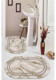 Resim Multi Kaymaz Taban Oval Banyo Paspas Takım Bb-111 çok renkli 