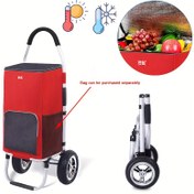 Resim 1 Adet, Katlanabilir Alışveriş Arabası, Yalıtımlı Su Geçirmez Çantalı, 6 Tırmanma Tekerlekli El Araba, Çamaşır İç İnceleme İçin, Uzatılabilen Saplı Suya Dayanıklı Oxford Kumaş 2 Büyük Tekerlekli Klasik Sepet, 2 Anahtar Seti Dahil (Kutu ve Aparat, Çanta Ayrı Şekilde Satın Alınabilir), Kırmızı, Alışveriş Arabası,Çıkarılabilir çantalı mini alışveriş arabası,Katlanabilir Tekerlekli Alışveriş Arabası,Alışveriş Arabaları Ağır Hizmet Tipi Katlanabilir, 