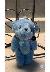 Resim Sevimli Göbekli Oyuncak Peluş Ayıcık Anahtarlık Uyku Arkadaşı Hediyelik 9 Cm Mavi 